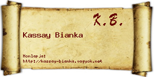 Kassay Bianka névjegykártya