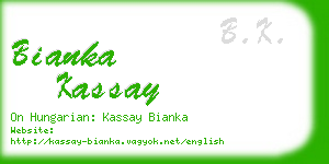 bianka kassay business card